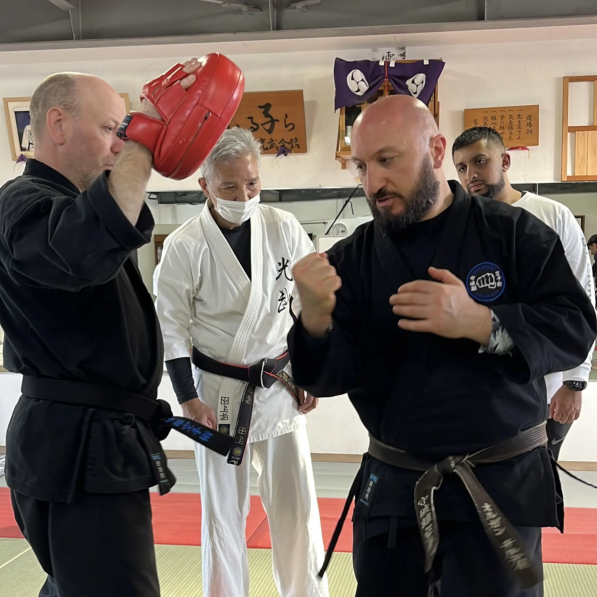 Olgun Tiltay training body shots with Nobuya Tagami Sensei [9th Dan Tomarite Karate] in Ise Japan